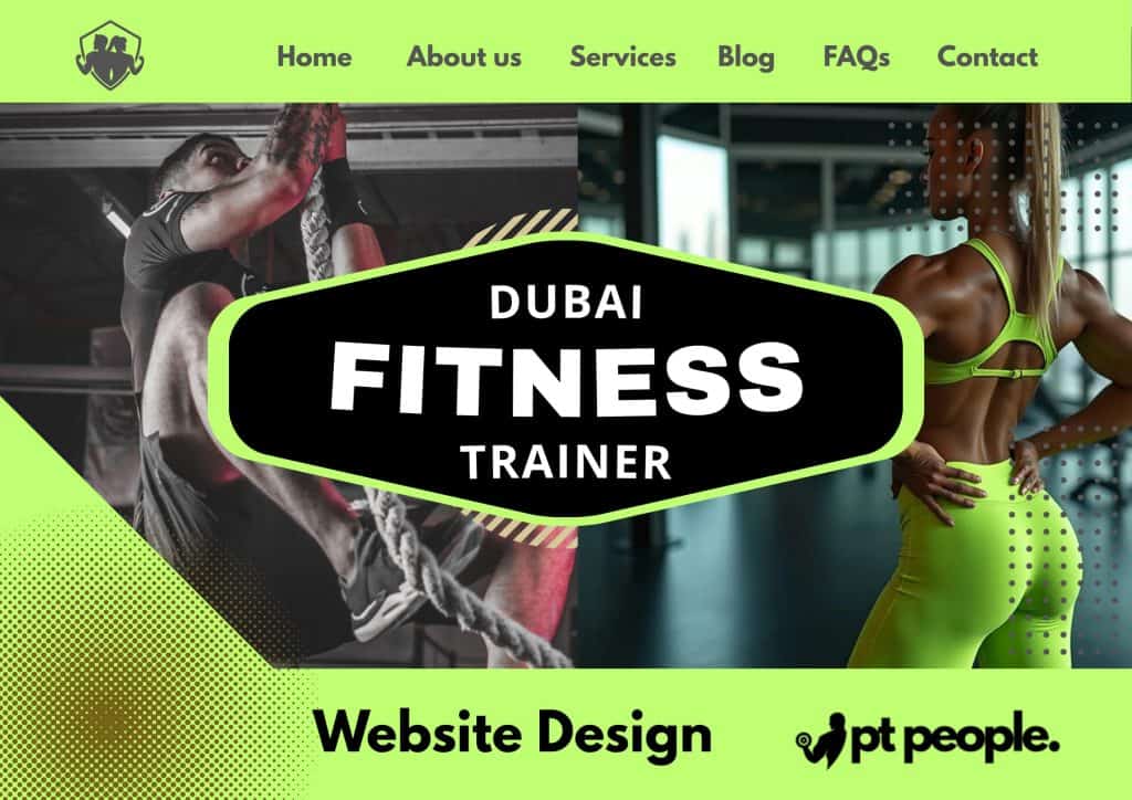 Luxury personal trainer website template ideal for trainers in Dubai
