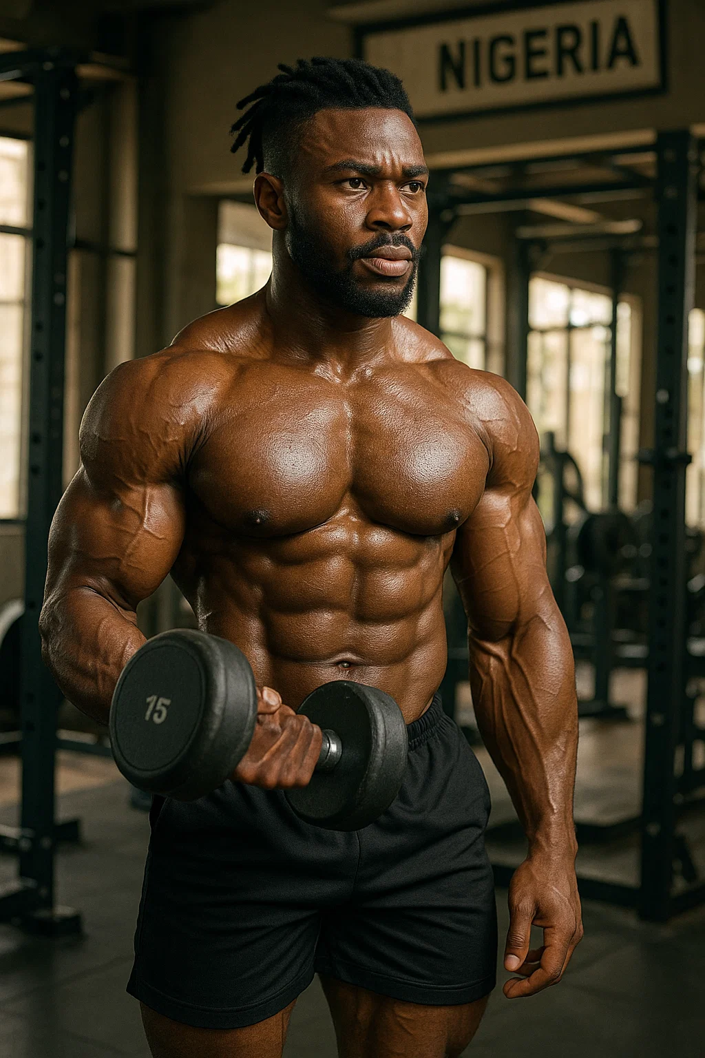 muscular man training in abuja nigeria gym