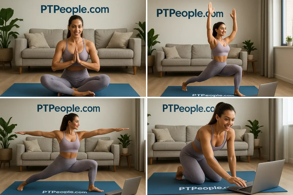 Freelancer Yoga teacher writing pricing plan on notepad for private clients