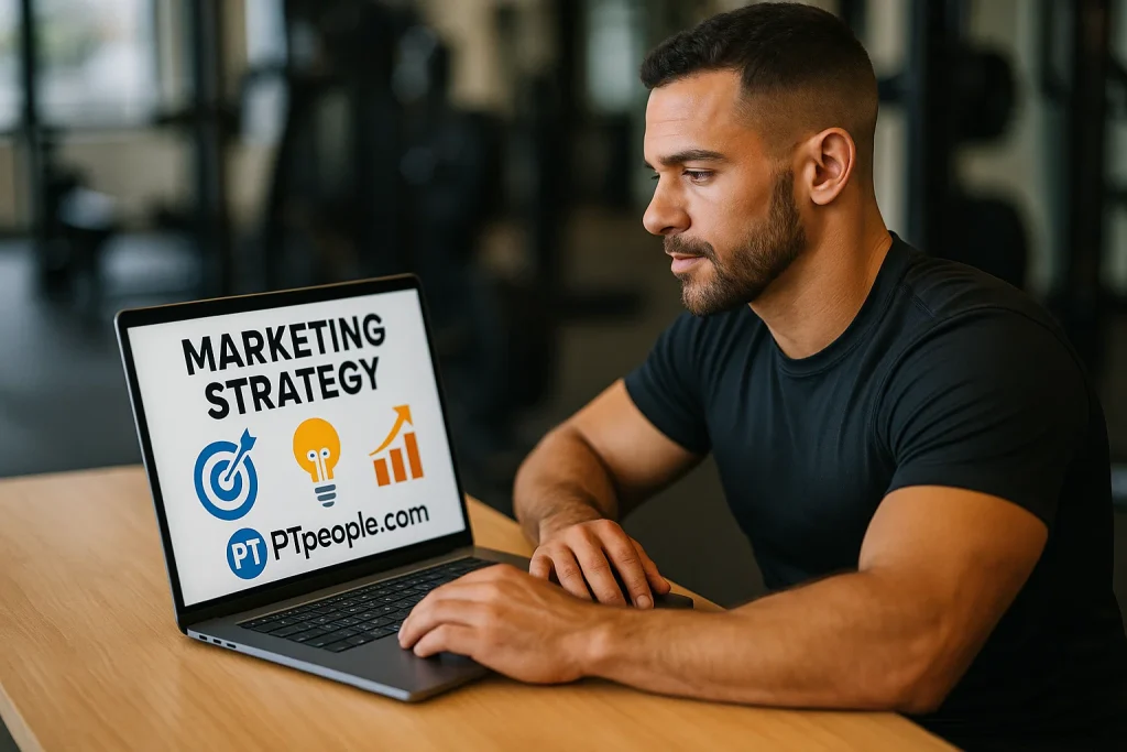 Personal Trainer filming a workout video for online marketing campaign